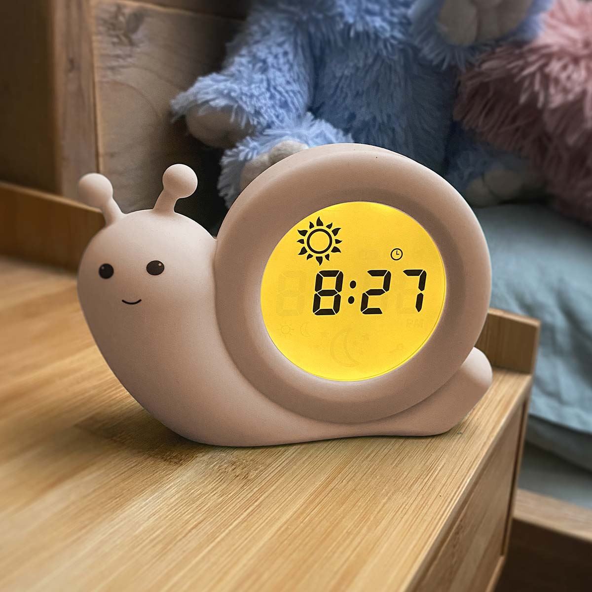 Alecto BC110BE SIMON | Sleep Trainer & Night Lamp Light / Alarm Clock - Taupe