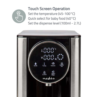 Nedis KAWD310FBK Hot Water Dispenser | 2600 W | 2.7 l | Aluminium / Black