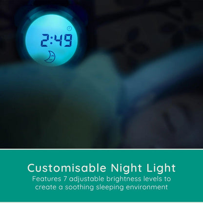 Alecto Childrens Sleep Trainer Night Light and Alarm Clock | White