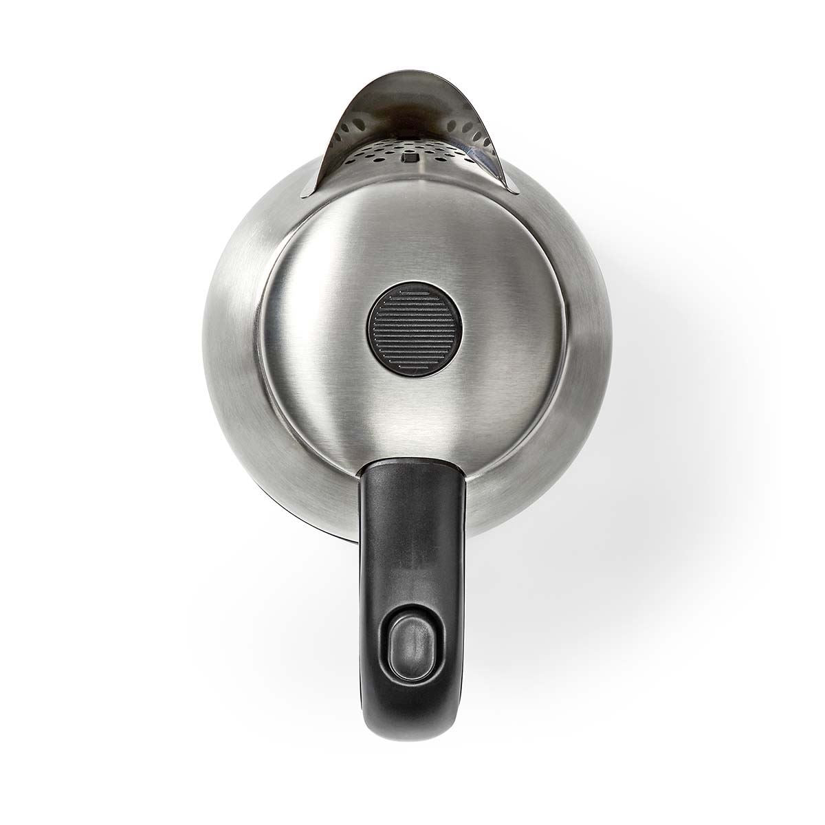 Nedis Electric Kettle | 1.7 l | Stainless Steel | Black / Silver | Rotatable 360 degrees | Concealed heating element | Strix® controller | Boil-dry protection