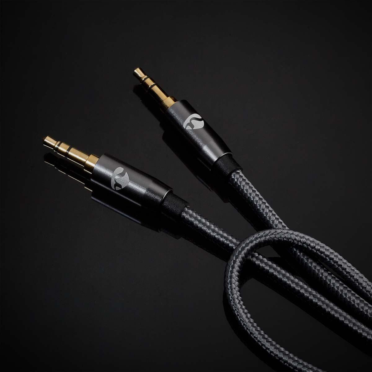 Nedis Stereo Audio Cable | 3.5 mm Male | 3.5 mm Male | Gold Plated | 1.00 m | Round | Anthracite / Gun Metal Grey | Cover Window Box