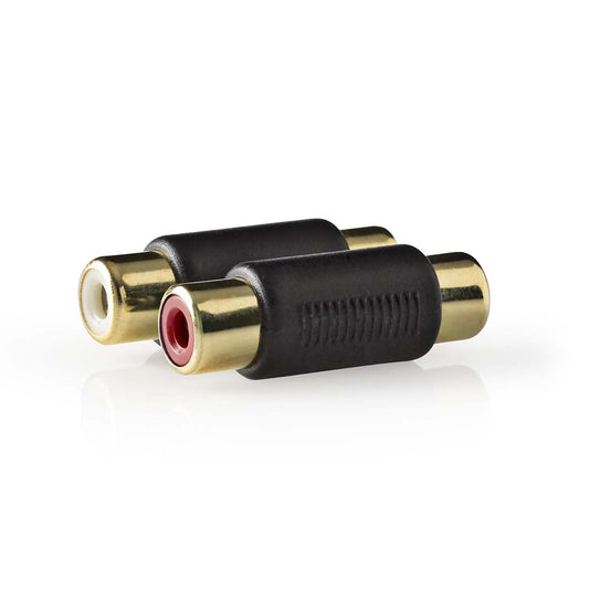 Nedis CABW24952AT | Stereo Audio Adapter | 2x RCA Female | 2x RCA Female | Gold Plated | Straight | ABS | Anthracite | 1 pcs | Box