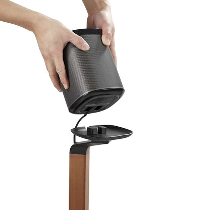 Nedis Speaker Mount | Compatible with: Sonos® One SL™ / Sonos® One™ / Sonos® PLAY:1™ | Stand | 10 kg | Fixed | Metal / Wood | Black / Brown
