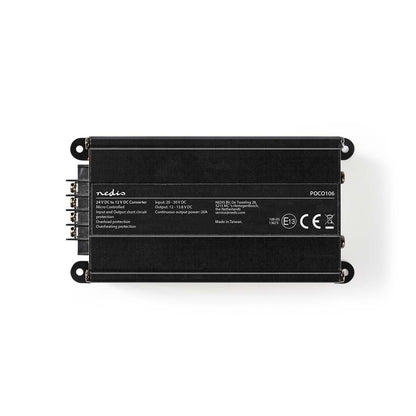 Nedis Power Converter | Car Powered | 24 V DC | 12 V DC | 240 W | Screw Terminal | Equipped with a fuse | Black
