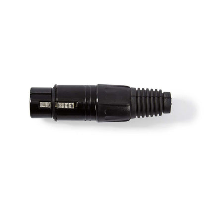 Nedis XLR Connector | Straight | Female | Nickel Plated | Soldering | Cable input diameter: 5.0 mm | Metal | Black | 1 pcs | Polybag