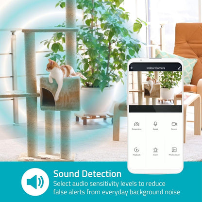 Nedis SmartLife Indoor Camera | Wi-Fi | 3MP Full HD 1296p | Cloud Storage (optional) / microSD (not included) / Onvif | With motion sensor | Night vision | White