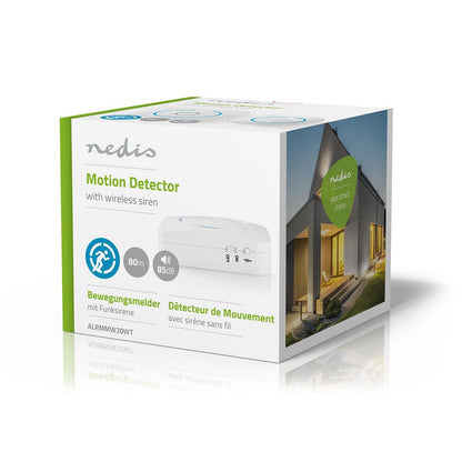 Nedis Motion Detection Alarm | Battery Powered | 6x AA/LR6 | 85 dB | Detector range: 6 m | Wall | Blue / White