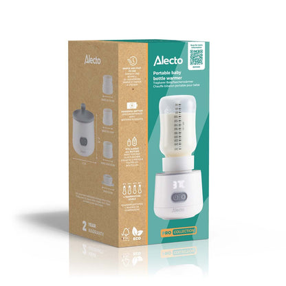 Alecto BW1000 | Portable Baby Bottle Warmer | Travel and On-the-Go Use | Compatible with most Baby Bottles - White