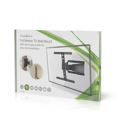 Nedis Full Motion TV Wall Mount | 43 - 90 " | Maximum supported screen weight: 50 kg | Tiltable | Rotatable | Minimum wall distance: 19.6 mm | 2 Pivot point(s) | ABS / Metal | Black