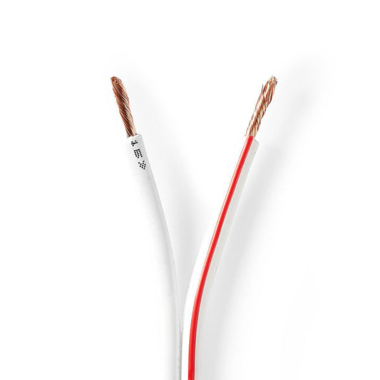 Nedis Speaker Cable | 2 x 2.50 mm² | CCA | 100.0 m | Round | PVC | White | Wrap