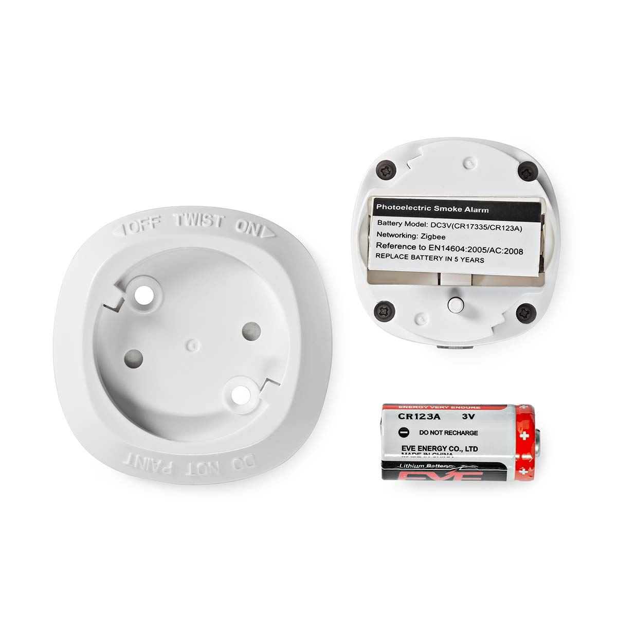 Nedis SmartLife Smoke Detector | Zigbee 3.0 | Battery Powered | Sensor life cycle: 10 year | EN 14604 | Max. battery life: 60 Months | 85 dB | White | 1 pcs