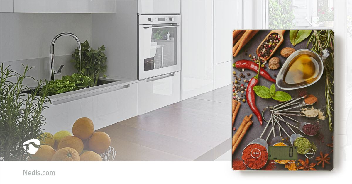 Nedis Kitchen Scales | Digital | Glass / Plastic | Multi Colour