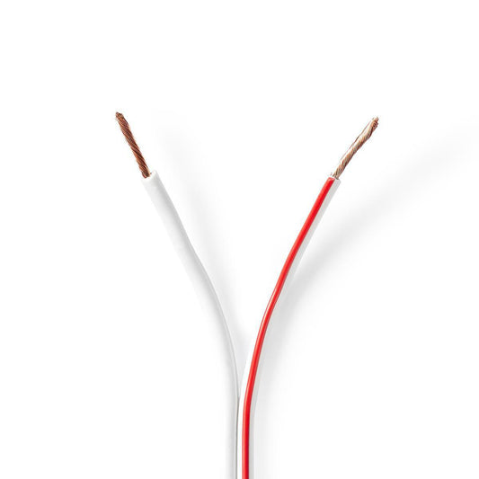 Nedis Speaker Cable | 2 x 1.50 mm² | CCA | 100.0 m | Round | PVC | White | Wrap