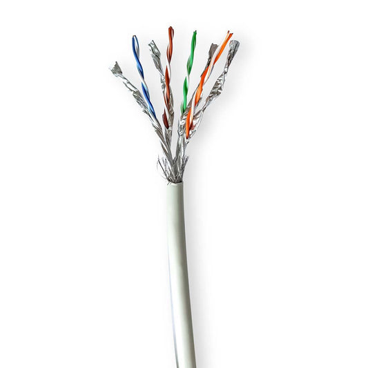 Nedis CCBG8548GY305S | Network Cable Roll | CAT7 | Solid | S/FTP | Bare Copper | 305.0 m | Indoor | Round | LSZH | Grey | Pull Box