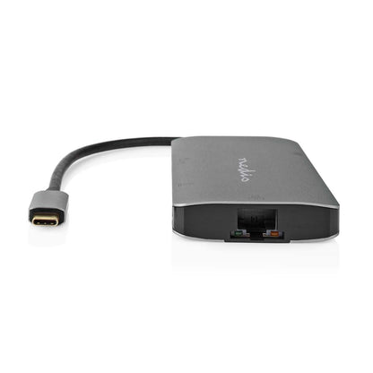 Nedis USB Multi-Port Adapter | USB 3.2 Gen 1 | USB-C™ Male | HDMI™ Output / Micro SD / RJ45 Female / SD / USB-C™ Female / 3x USB-A Female | 5 Gbps | 0.20 m | Round | Gold Plated | PVC | Anthracite | Box