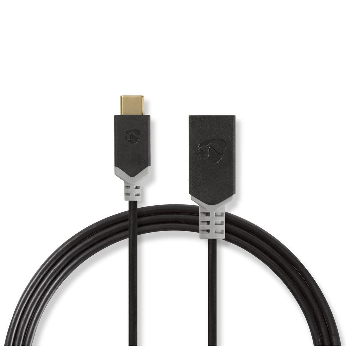 Nedis USB-C™ Adapter | USB 3.2 Gen 1 | USB-C™ Male | USB-A Female | 5 Gbps | 0.15 m | Round | Nickel Plated | PVC | Anthracite | Box