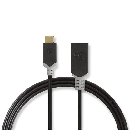 Nedis USB-C™ Adapter | USB 3.2 Gen 1 | USB-C™ Male | USB-A Female | 5 Gbps | 0.15 m | Round | Nickel Plated | PVC | Anthracite | Box