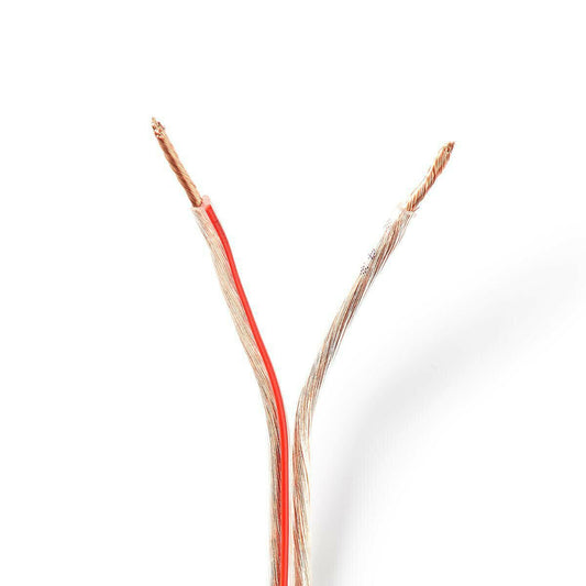 Nedis Speaker Cable | 2 x 1.50 mm² | CCA | 25.0 m | Round | PVC | Transparent | Wrap