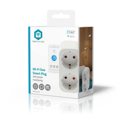 Nedis SmartLife Smart Plug | Wi-Fi | IP21 | Power meter | 3680 W | Type F (CEE 7/7) | 0 - 55 °C | Android™ / IOS | 2-Way | White | 1 pcs