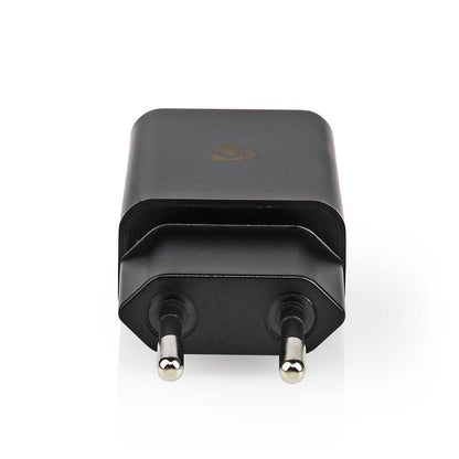 Nedis Wall Charger | 12 W | Quick charge feature | 1x 2.1 A | Number of outputs: 1 | USB-A | Micro USB (Loose) Cable | 1.00 m | Single Voltage Output | Black