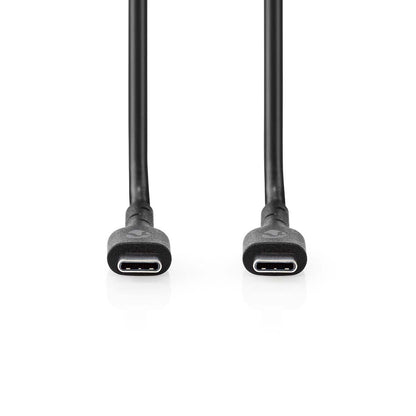 Nedis USB Cable | USB 2.0 | USB-C™ Male | USB-C™ Male | 240 W | 480 Mbps | Nickel Plated | 2.00 m | Round | PVC | Black | Label