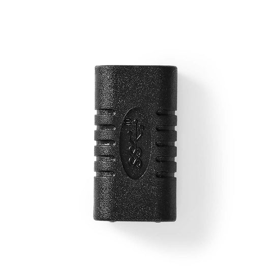 Nedis USB-C™ Adapter | USB 3.2 Gen 2 | USB-C™ Female | USB-C™ Female | 4K@60Hz | 10 Gbps | Round | Nickel Plated | Black | Envelope