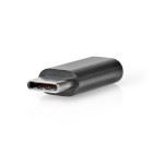 Nedis USB-C™ Adapter | USB 2.0 | USB-C™ Male | USB Micro-B Female | 480 Mbps | Round | Gold Plated | Anthracite | Box