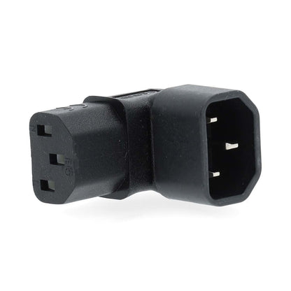 Nedis Cable Adapter Plug | IEC-320-C13 | IEC-320-C14 | Angled 90° | Nickel Plated | PVC | Black | Box | 1 pcs