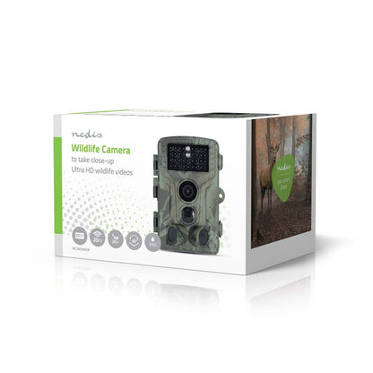 Nedis Wildlife Camera | 4K@10fps | 50 MPixel | 5 MPixel CMOS | IP65 | Black No-Glow IR | Night vision | Viewing angle: 60 ° | Motion sensor | Detection angle: 130 ° | Detection range: 20 m | Screen size: 2.4 " | LCD Screen | Brown / Green