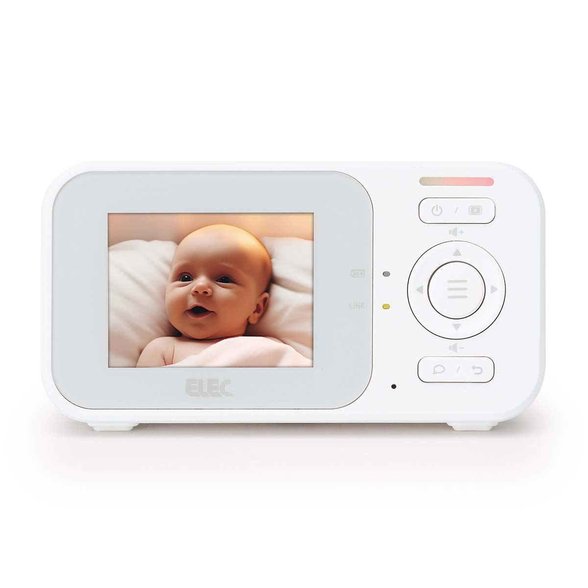 ELEC EVM24 | Baby monitor with camera with 2.4-inch colour display, night vision and talkback function - White