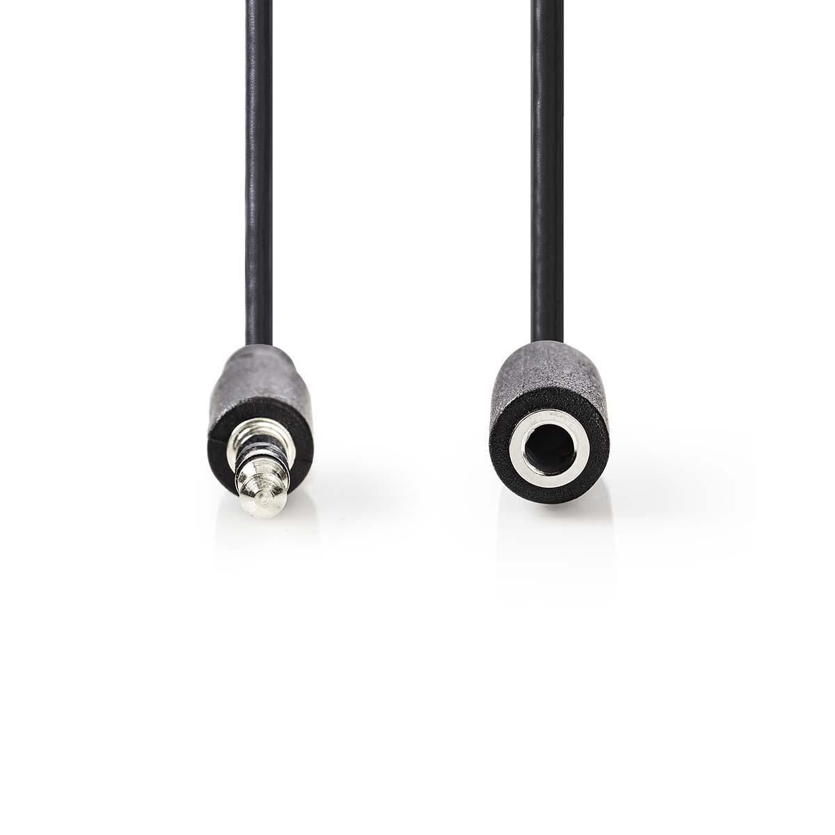 Nedis CAGB22050BK20 | Stereo Audio Cable | 3.5 mm Male | 3.5 mm Female | Nickel Plated | 2.00 m | Round | Black | Box
