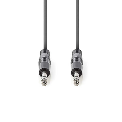 Nedis Stereo Audio Cable | 6.35 mm Male | 6.35 mm Male | Nickel Plated | 3.00 m | Round | Dark Grey | Carton Sleeve
