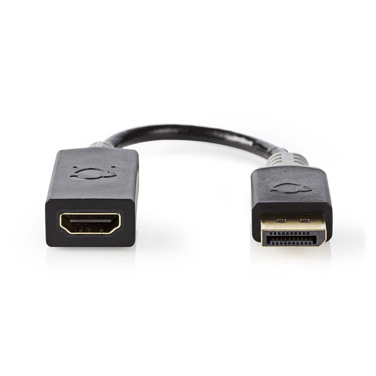 Nedis DisplayPort Cable | DisplayPort Male | HDMI™ Connector | 4K@30Hz | Gold Plated | 0.20 m | Round | PVC | Anthracite | Box