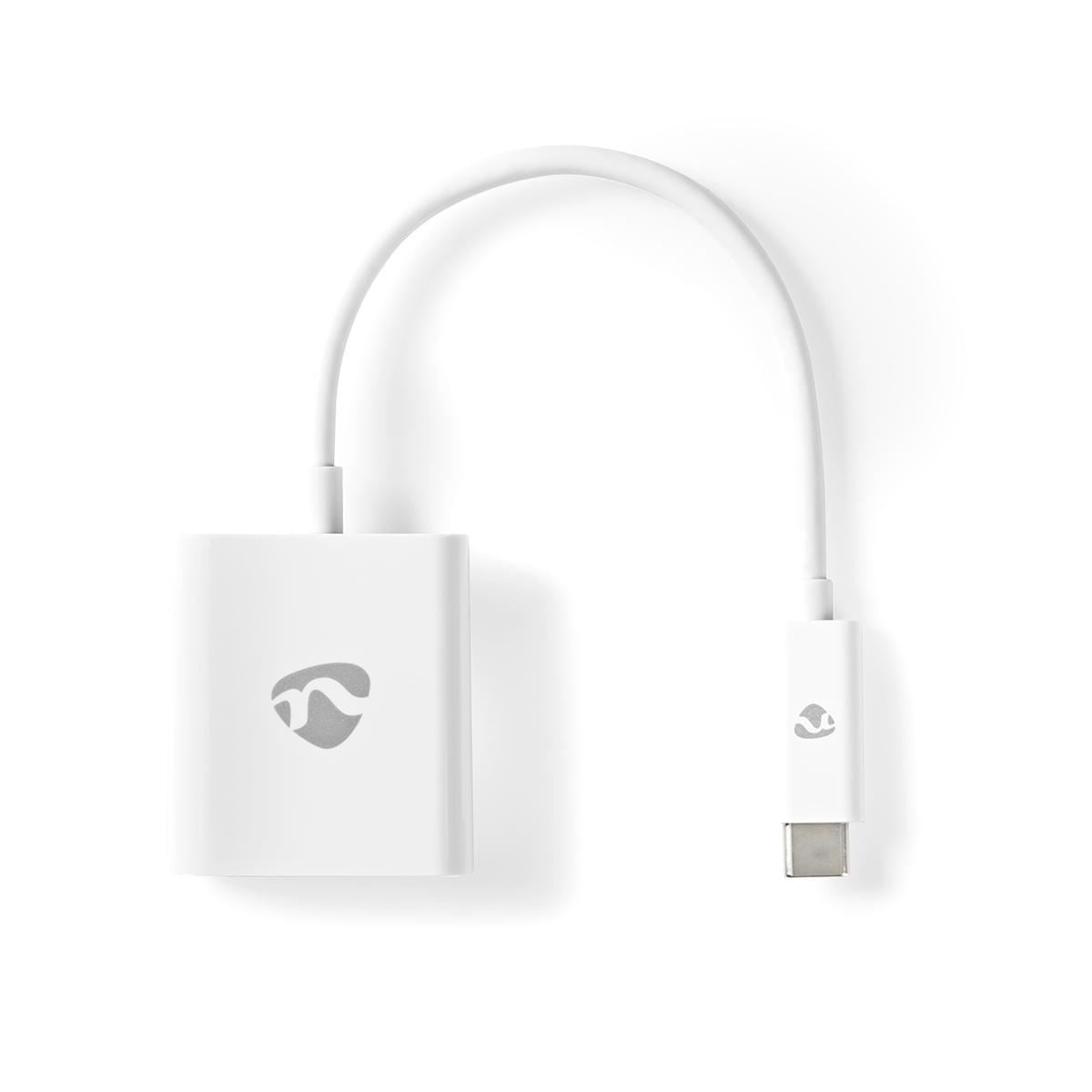 Nedis USB-C™ Adapter | USB 3.2 Gen 1 | USB-C™ Male | VGA Female | 1080p | 5 Gbps | 0.20 m | Round | Nickel Plated | PVC | White | Polybag