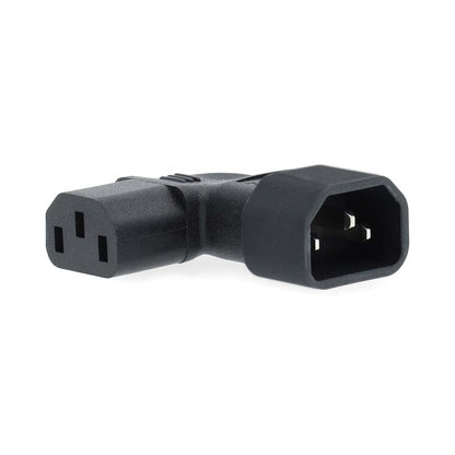 Nedis Cable Adapter Plug | IEC-320-C13 | IEC-320-C14 | Angled Left | Nickel Plated | PVC | Black | Box | 1 pcs