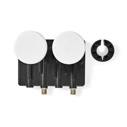 Nedis LNB | Twin Monoblock 6.0° | Output connection: 2x F-Connector | Noise figure range: 0.85 dB | Conversion gain: 52 - 67 dB | Black | Suitable for: Astra+ / Hotbird