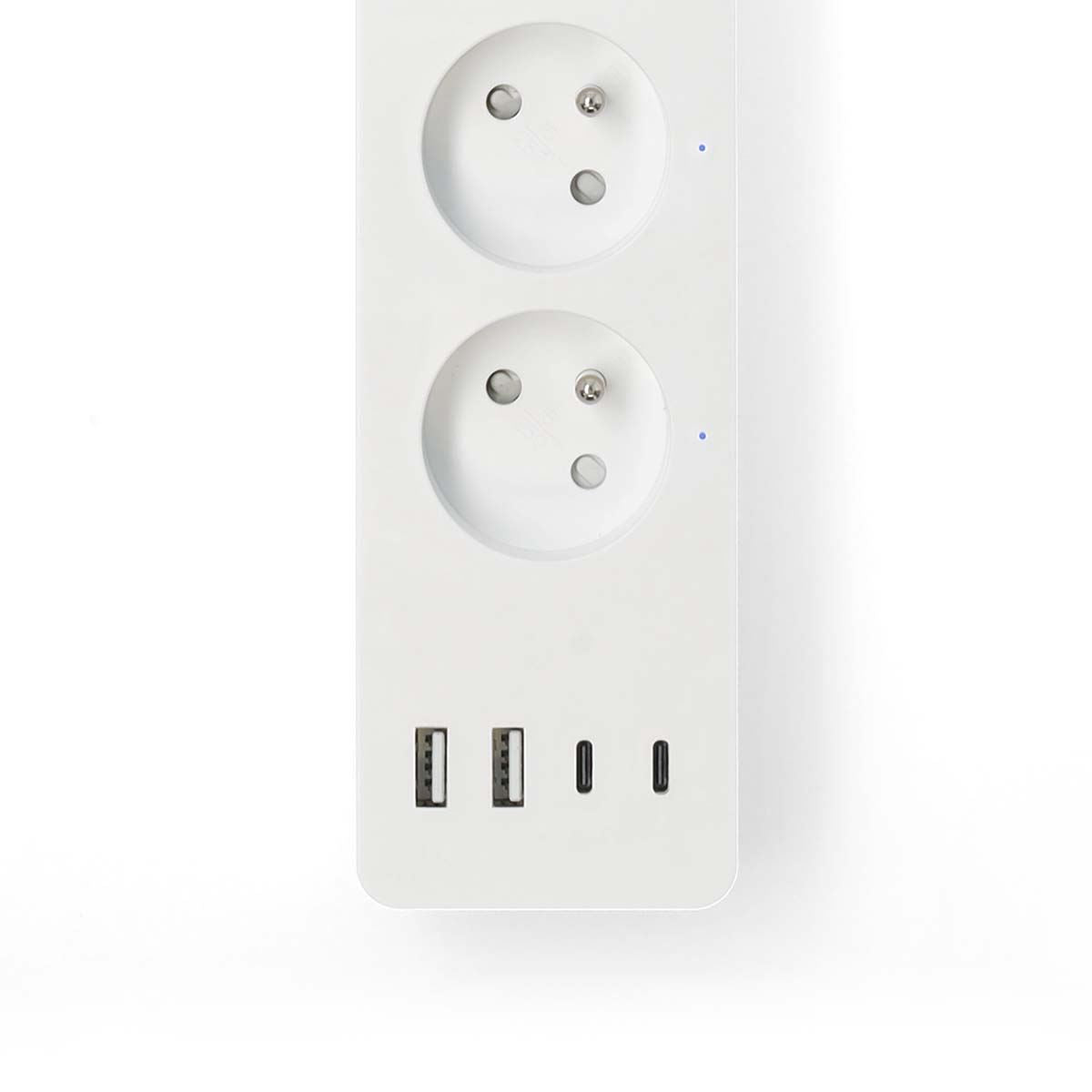 Nedis SmartLife Power Strip | Wi-Fi | 2x USB-A / 2x USB-C™ / 4x plug with earth contact (CEE 7/5) | 16 A | 3680 W | 2.00 m | 0 - 55 °C | Android™ / IOS | White