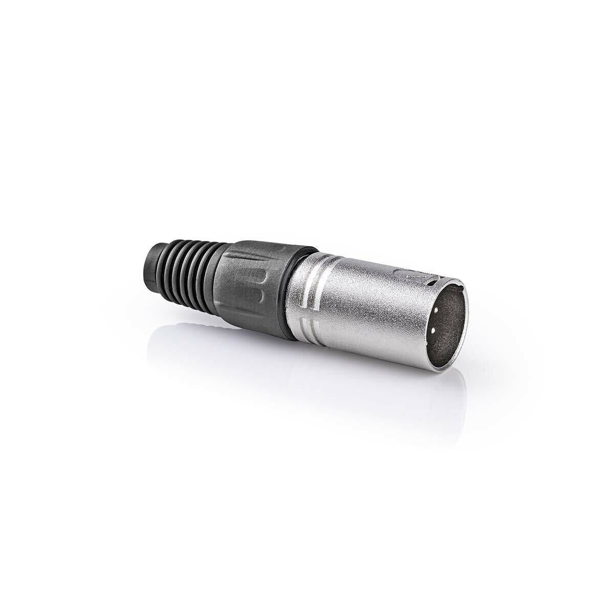 Nedis CAGP15972ME | XLR Connector | Straight | Male | Nickel Plated | Protection Cover | Cable input diameter: 7.0 mm | Metal | Silver | 10 pcs | Polybag