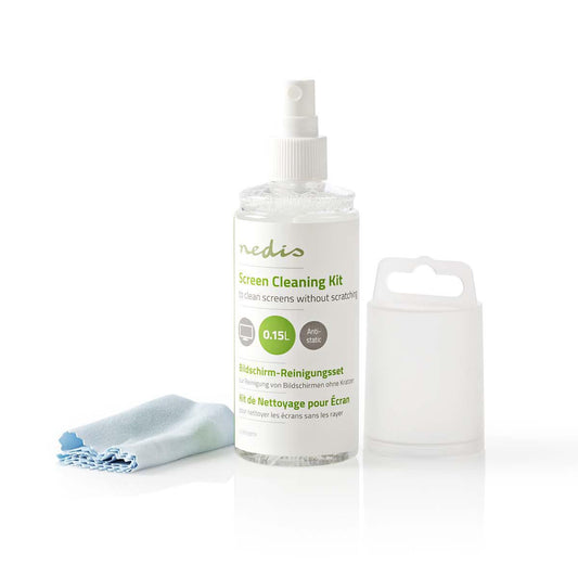 Nedis Screen Cleaner | Spray | 150 ml | Notebook / Smartphone / Tablet / TV Screen | Wiper included