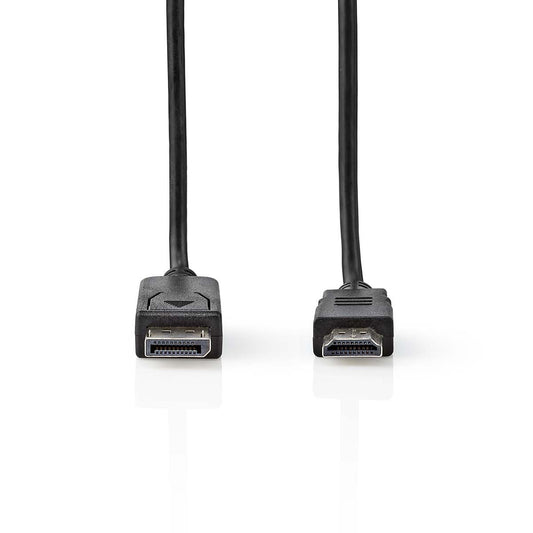 Nedis DisplayPort Cable | DisplayPort Male | HDMI™ Connector | 4K@30Hz | Nickel Plated | 2.00 m | Round | PVC | Black | Label