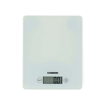 MELISSA Digital Kitchen Scales | Tempered glass | LCD display | Max. 5kg | Tare function | 1-gram increments | Grams / Ounces / Pounds / Millilitres