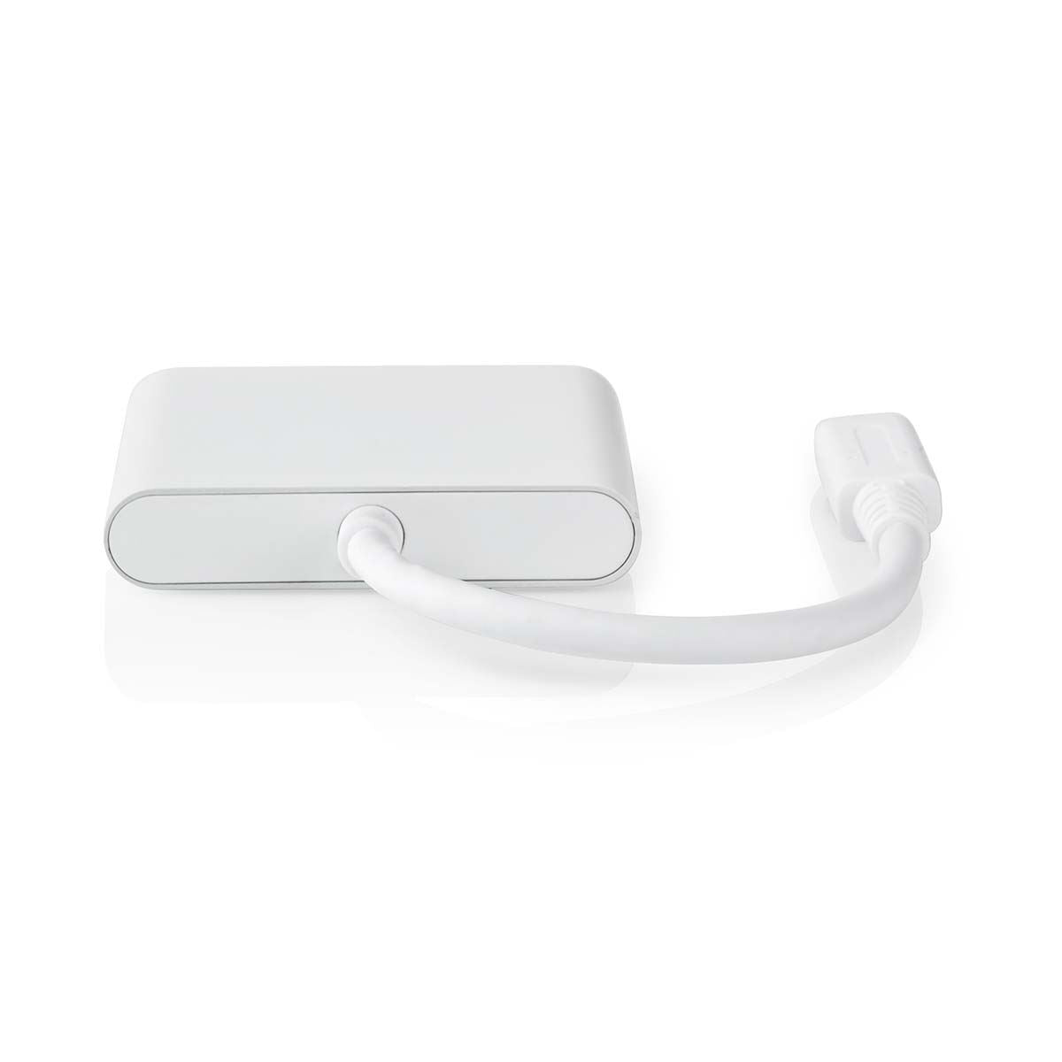 Nedis USB Multi-Port Adapter | USB 3.2 Gen 1 | USB-C™ Male | HDMI™ Output / USB-A Female / USB-C™ Female | 5 Gbps | 0.10 m | Round | Nickel Plated | PVC | White | Box | 12.349.563