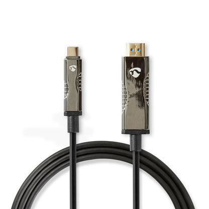 Nedis Active Optical USB Cable | USB-C™ Male | HDMI™ Connector | 18 Gbps | 10.0 m | Round | PVC | Black | Gift Box