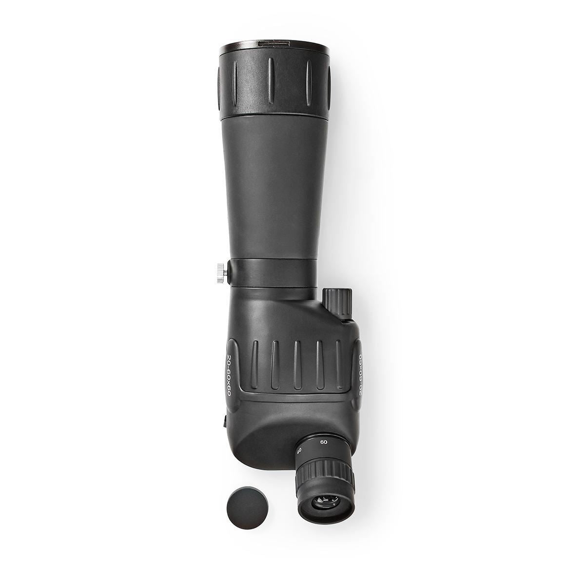 Nedis Spotting Scope | Magnification range: 20-60 | Objective lens diameter: 60 mm | Field of view: 38 m | Dioptric correction | Travel bag included | Black