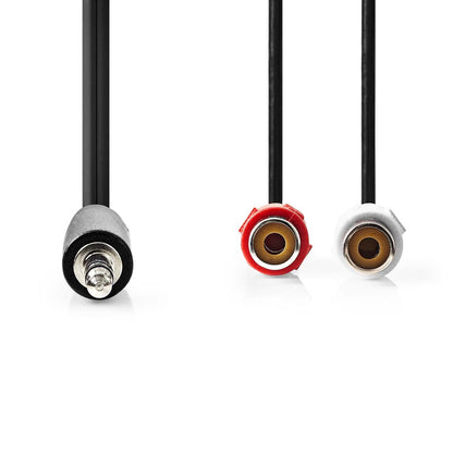 Nedis Stereo Audio Cable | 3.5 mm Male | 2x RCA Female | Nickel Plated | 0.20 m | Round | Box