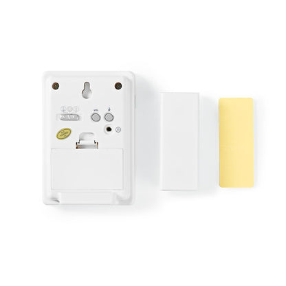 Nedis Wireless Doorbell Set | Battery Powered | 3 V DC | 1x CR2032 | Volume: 80 dB | Signal range: 300 m | IP44 | 36 Melodies | 1 Receiver | White