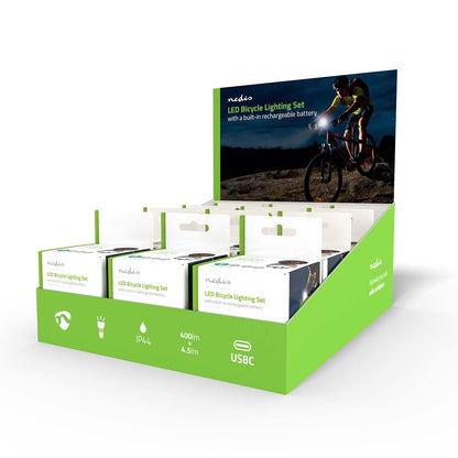 Nedis Bicycle Light | Battery Powered | 5 V DC | 3 W | Batteries included | Rechargeable | 400 lm | 4.5 lm | 100 m | 110 °