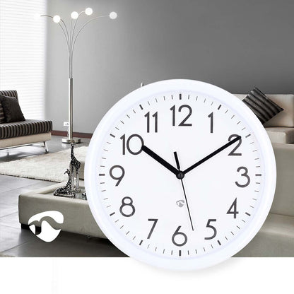 Nedis Wall Clock | Diameter: 220 mm | Plastic | White