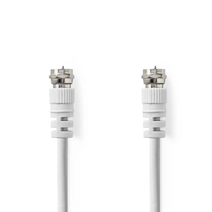 Nedis Satellite & Antenna Cable | F Male | F Male | Nickel Plated | 75 Ohm | Double Shielded | 1.50 m | Round | PVC | White | Label