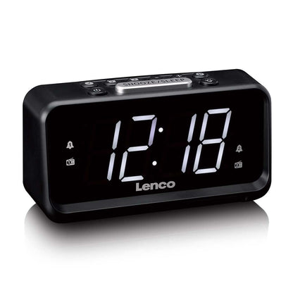 Lenco CR-28BK | FM Clock Radio | Night Light | Black